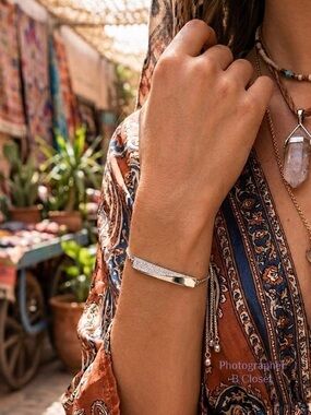 New CZ Pave Bar Slider Bracelet